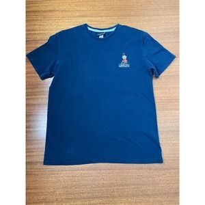 Percival London Mens Large Navy Blue Graphic Print Short Sleeve T-Shirt Classic